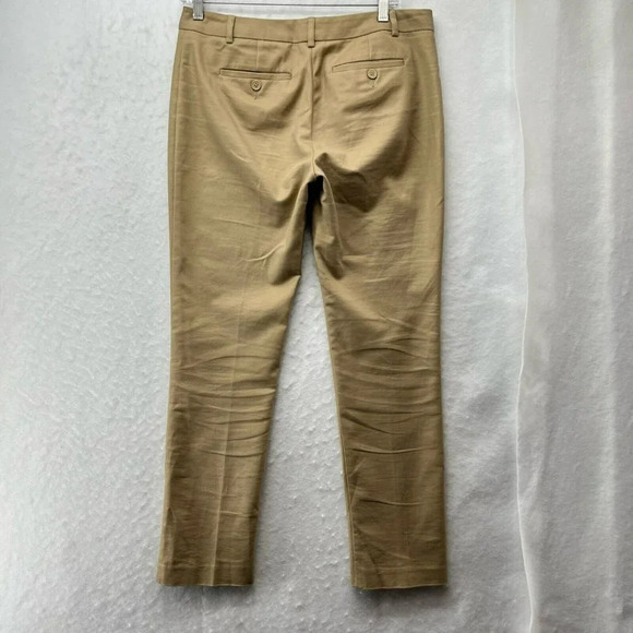 Van Heusen Studio Pants Women's Sz 4 Camel Brown Cropped Slim Fit Stretch Pocket - Picture 2 of 12